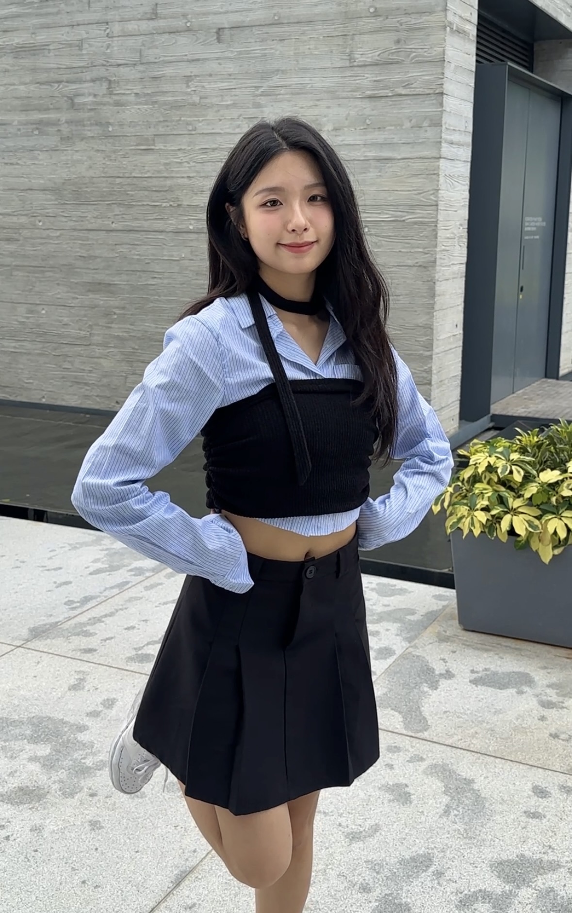 Shirring Tube Top Scarf Set