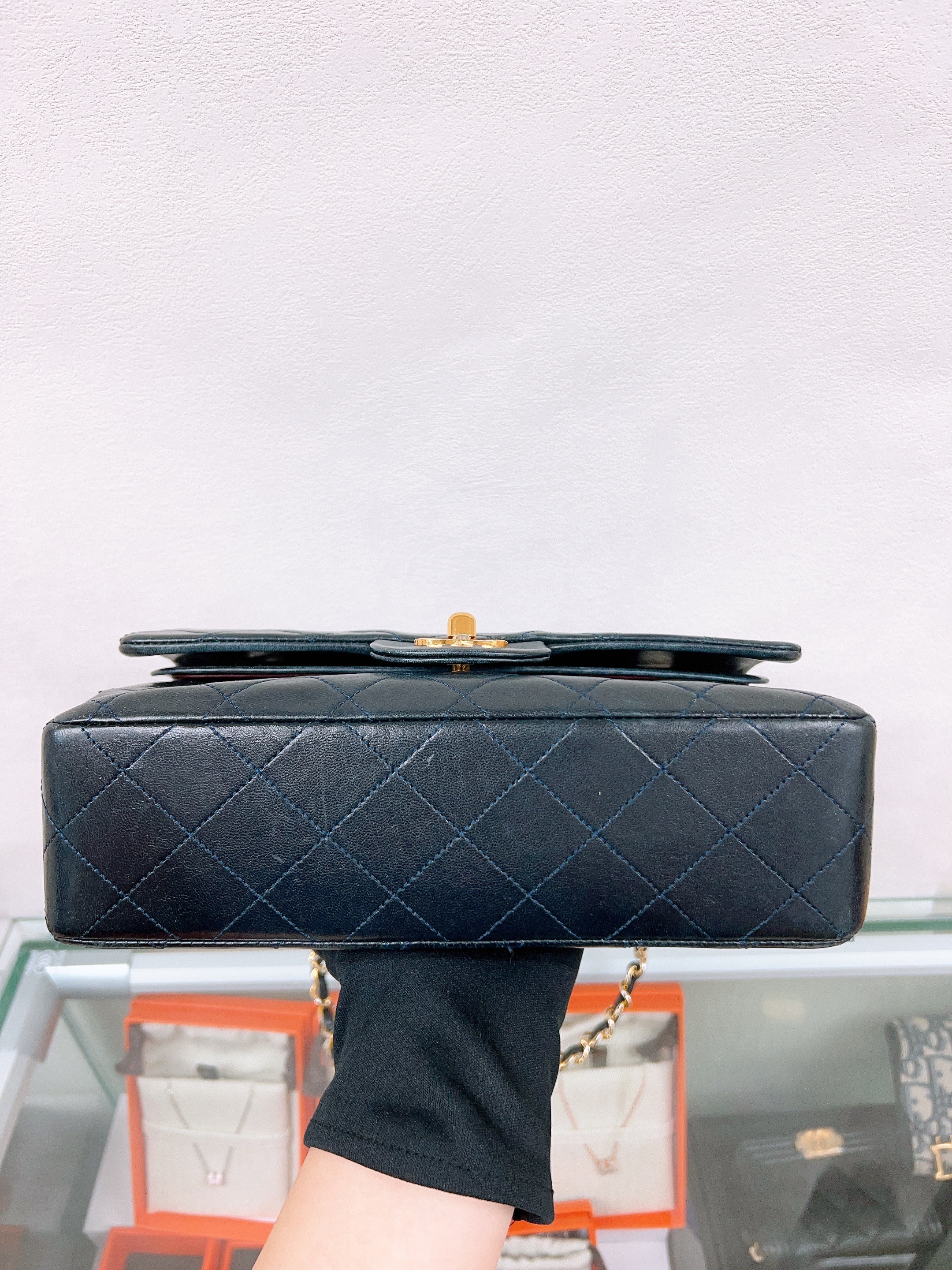 Chanel cf 23 vintage/ classic flap small (dark navy)