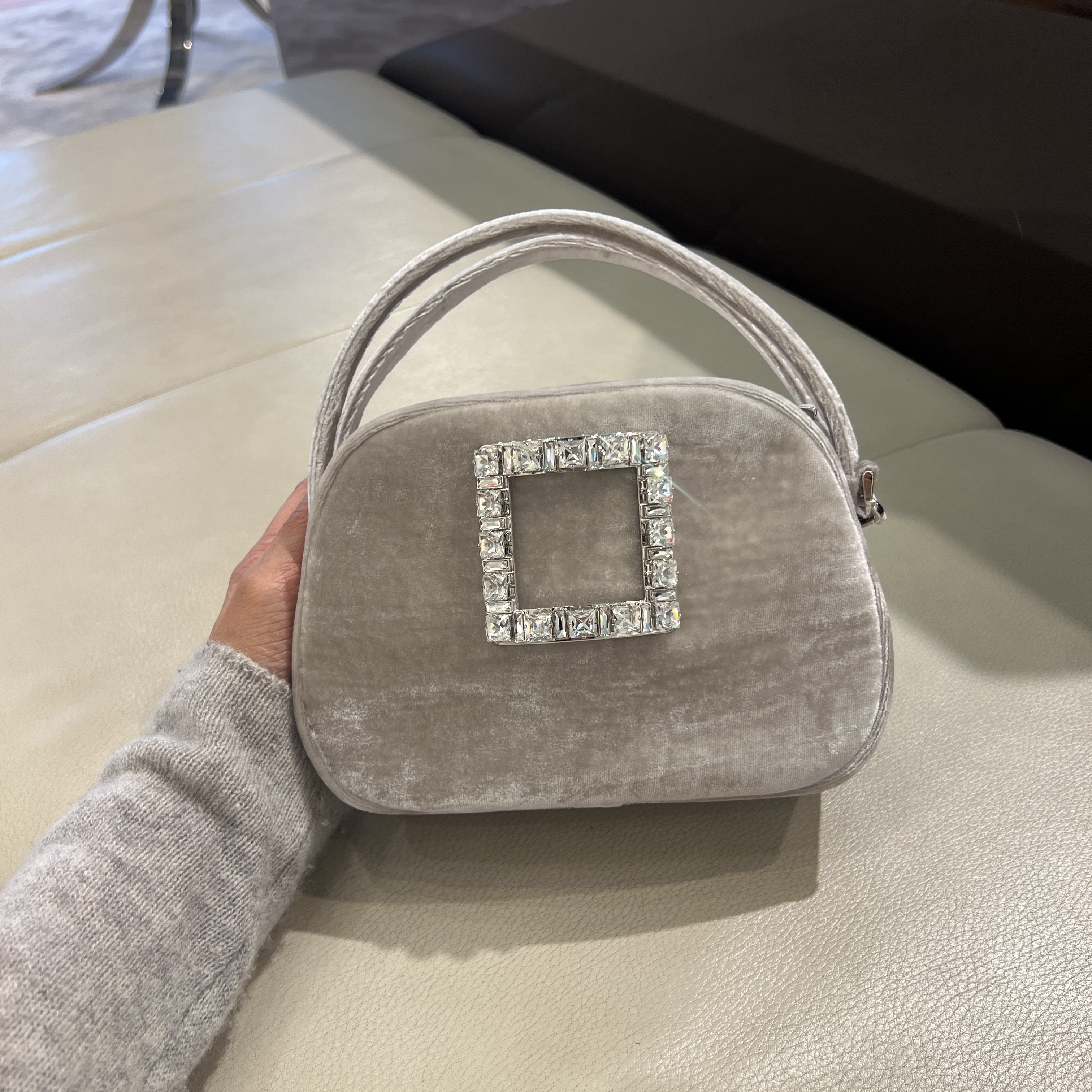 Roger Vivier RV Bags Ladybug Mini Bag in velvet grey