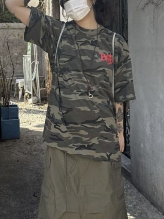 迷彩英文字短袖Tee(雙面) LEGIT-042T