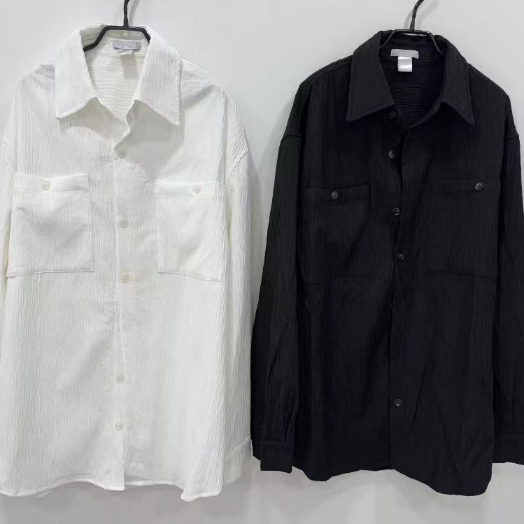 淨色暗紋長袖恤衫 LEGIT-050S