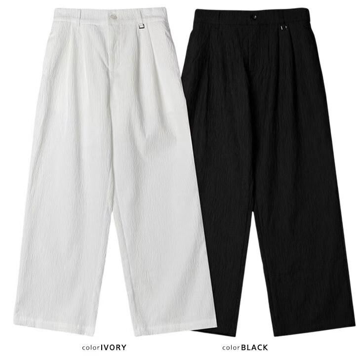 淨色暗紋鬆身褲 LEGIT-051P