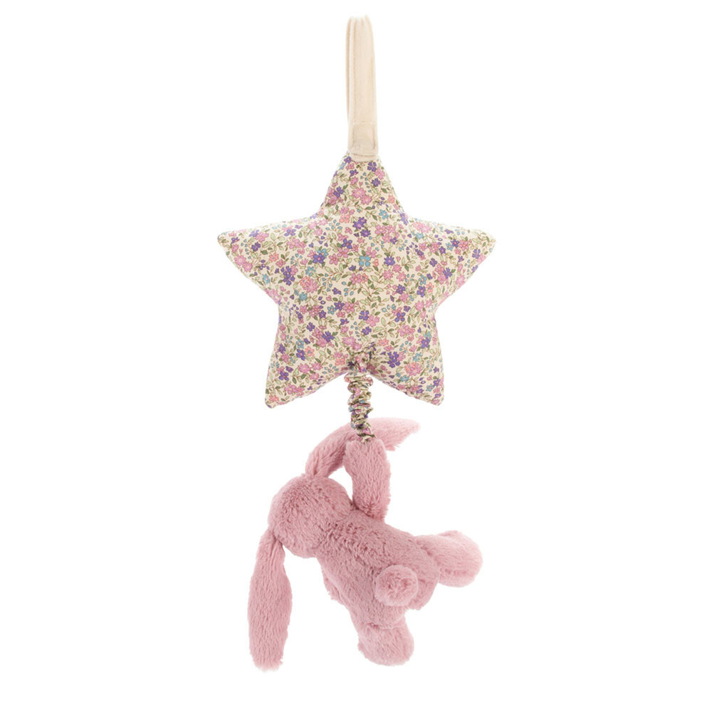 JELLYCAT 碎花深粉兔BB音樂拉鈴 Blossom Tulip Bunny Star Musical Pull