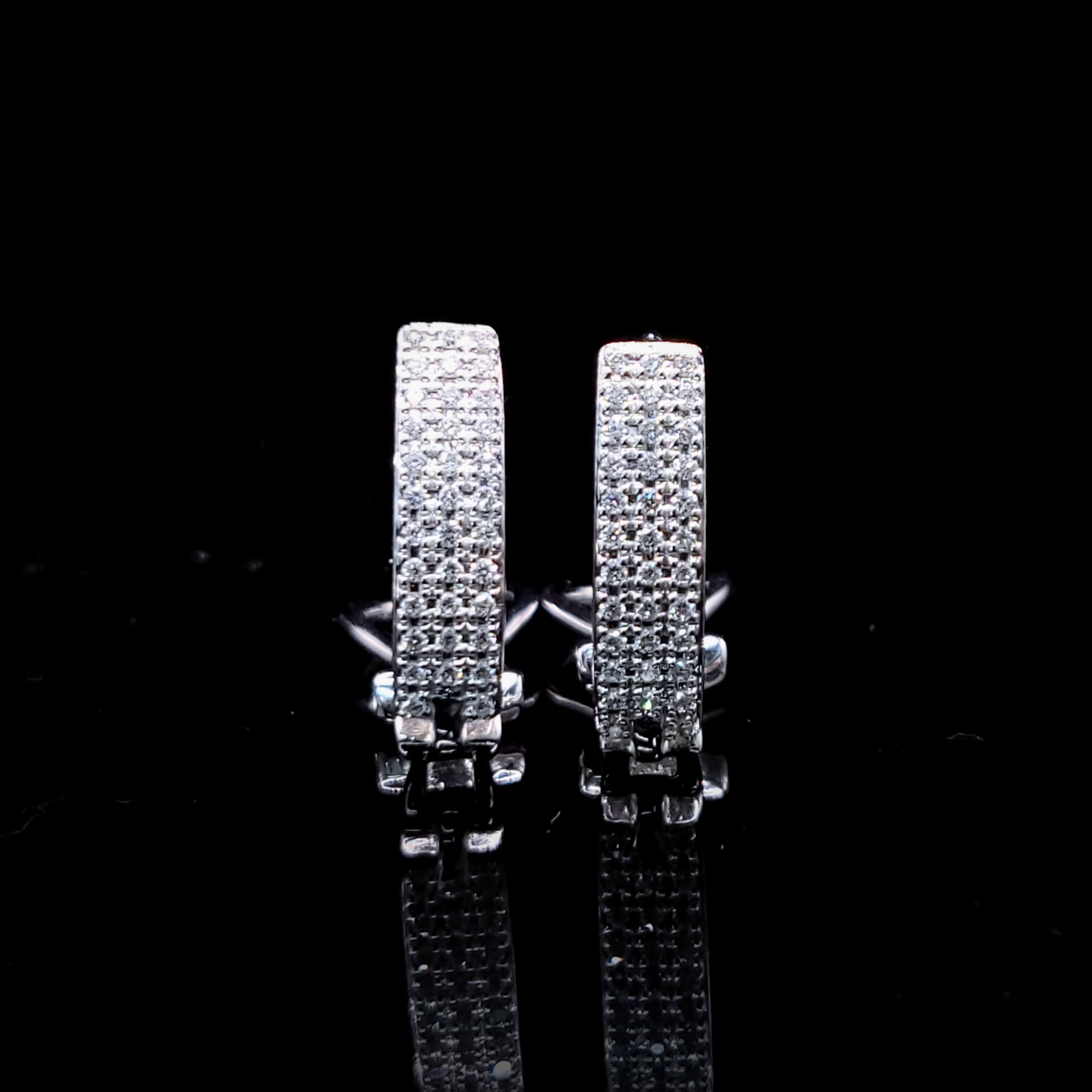 18K White Gold 0.35ct Diamond Hoop Earrings
