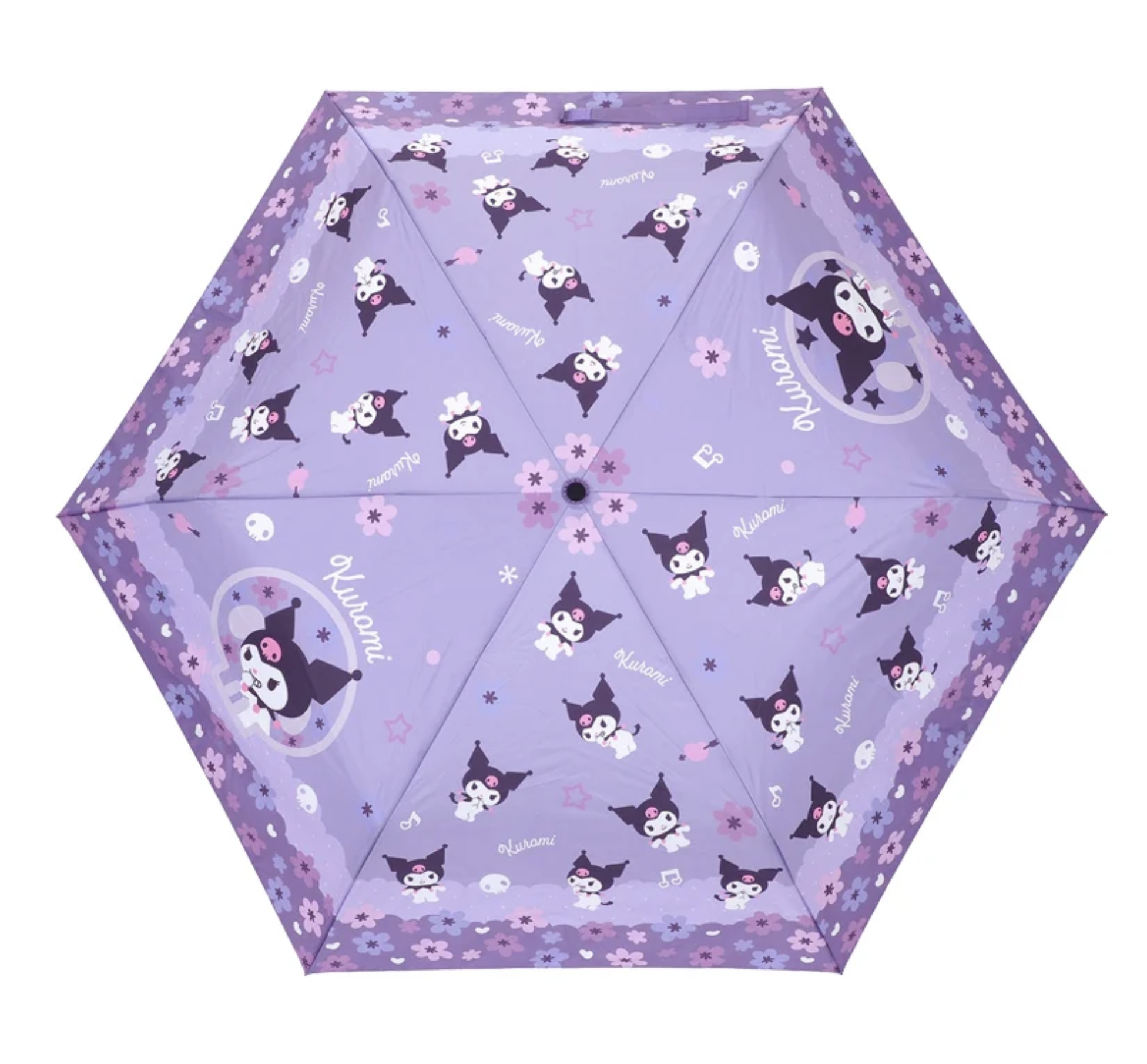 Kuromi 三節防風縮骨雨傘 鈦金屬色鋁桿 + 防風傘骨 + UV防護 9-8327-7