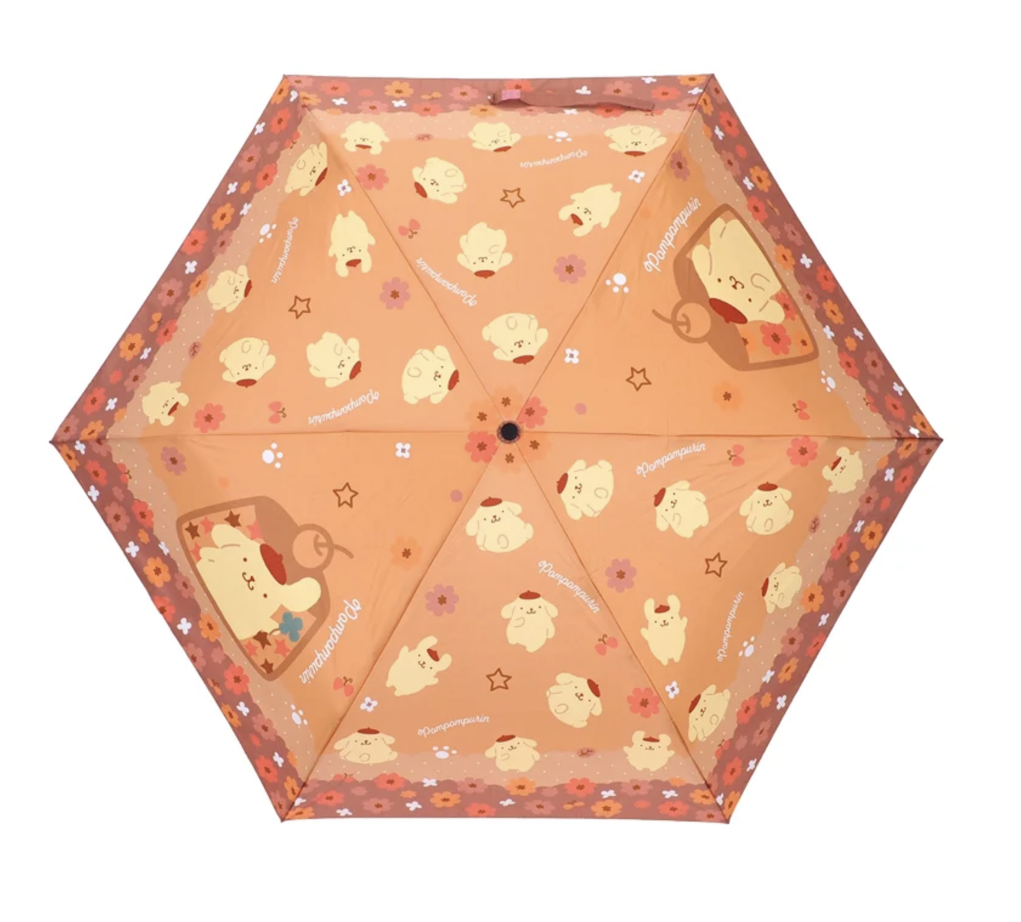 Pompompurin 三節防風縮骨雨傘 鈦金屬色鋁桿 + 防風傘骨 + UV防護 9-8327-10