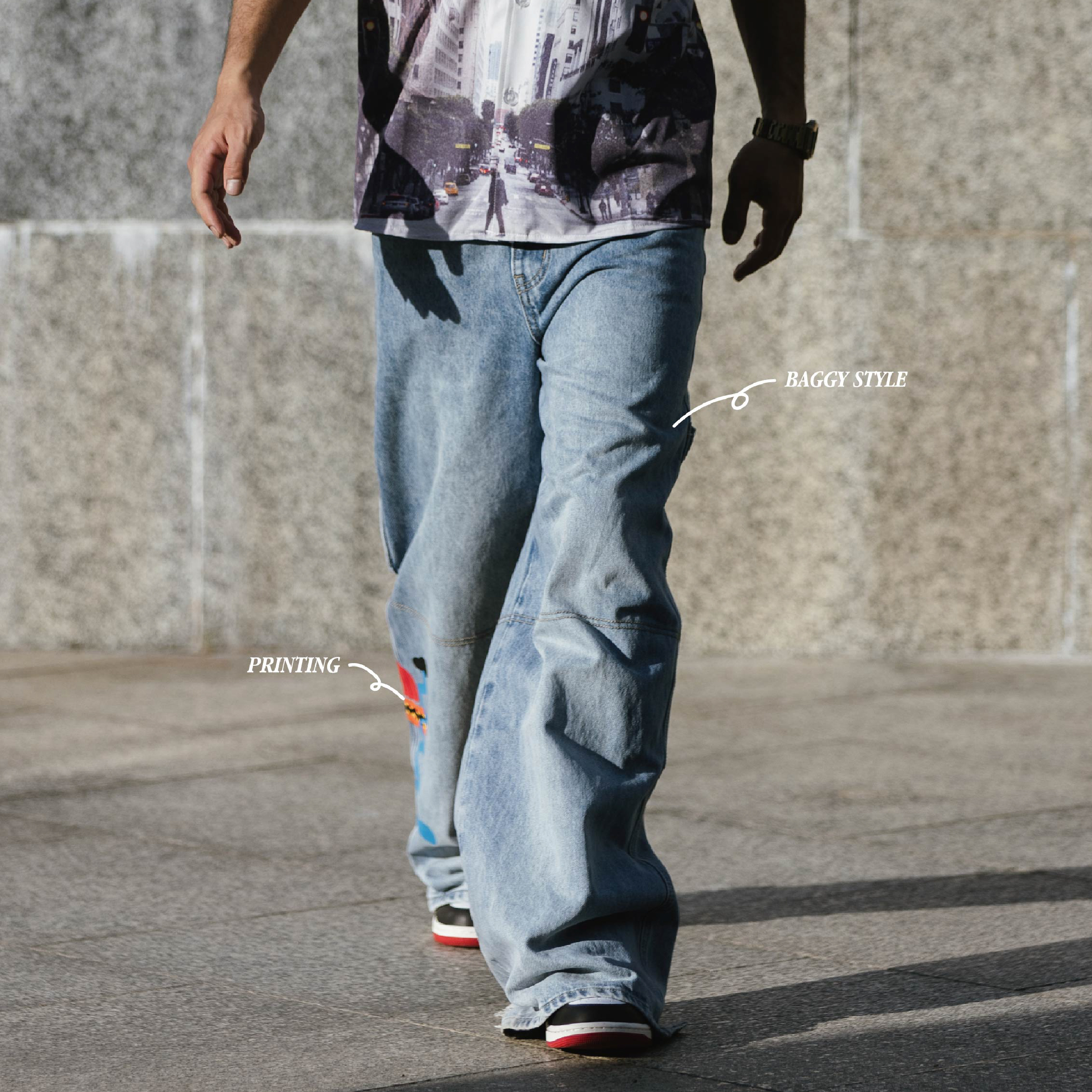 WODEN® Furbo9 Demin Jeans 塗鴉畫家牛仔褲