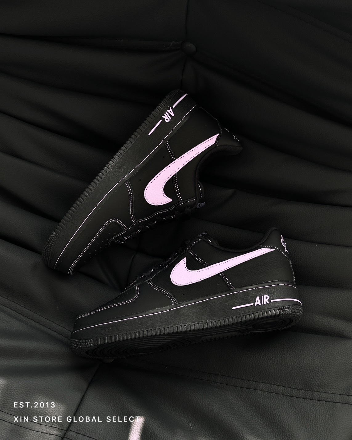 <國外限定>Nike Air Force 1 紫羅蘭 刺繡 縫線 賽博朋克 黑紫 大童款