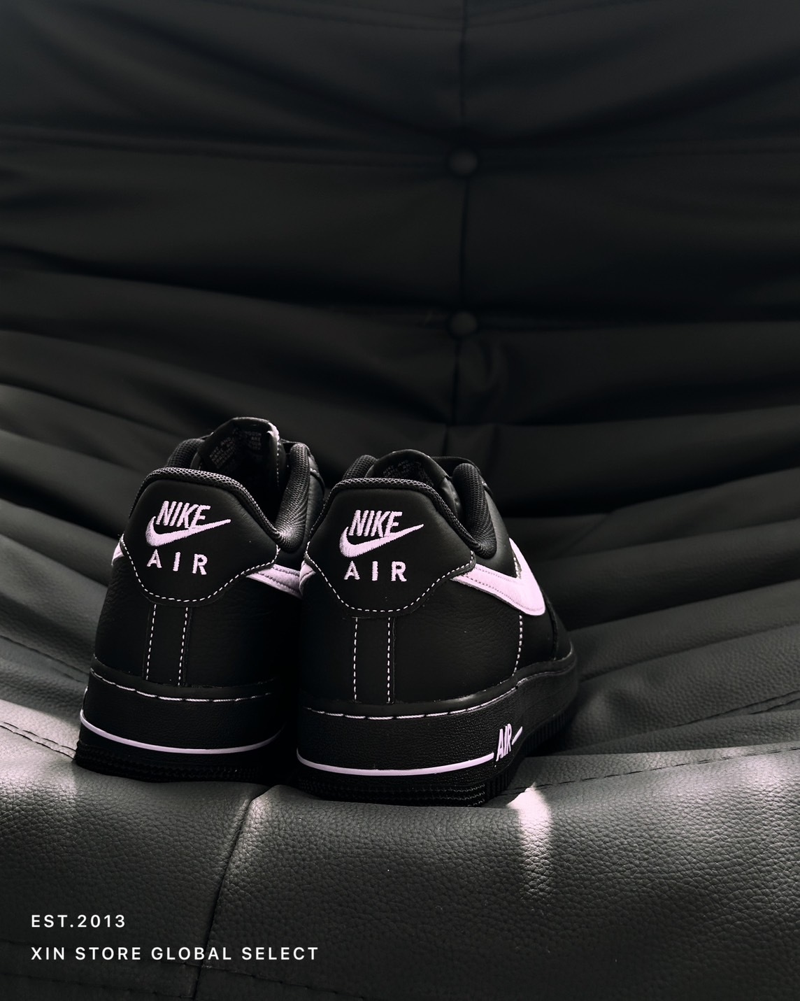 <國外限定>Nike Air Force 1 紫羅蘭 刺繡 縫線 賽博朋克 黑紫 大童款