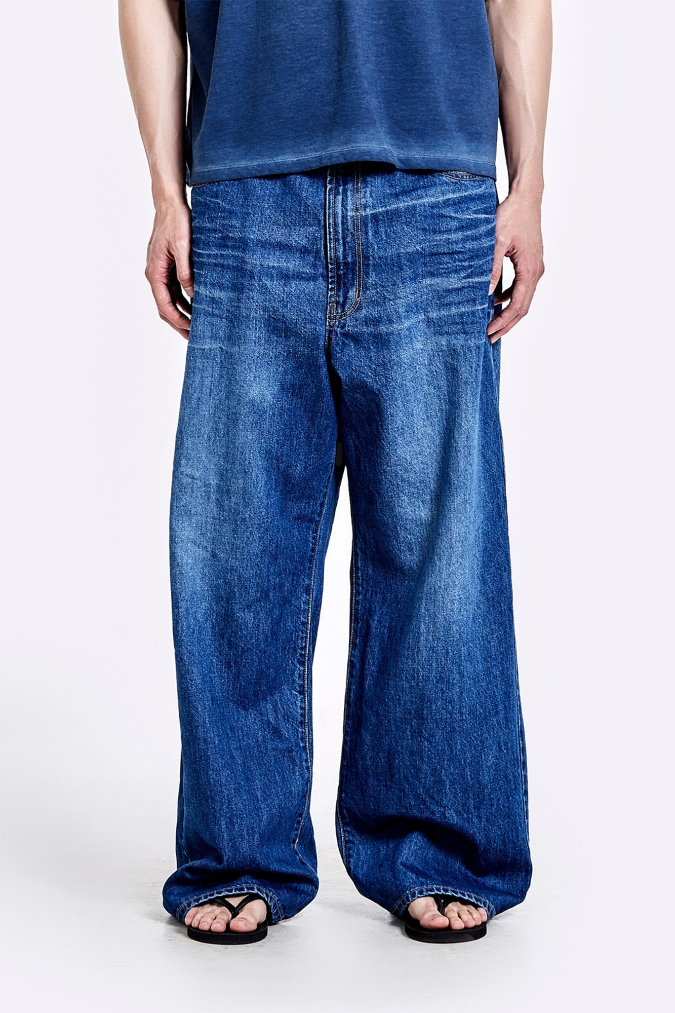 Oversized denim pants - Deep blue