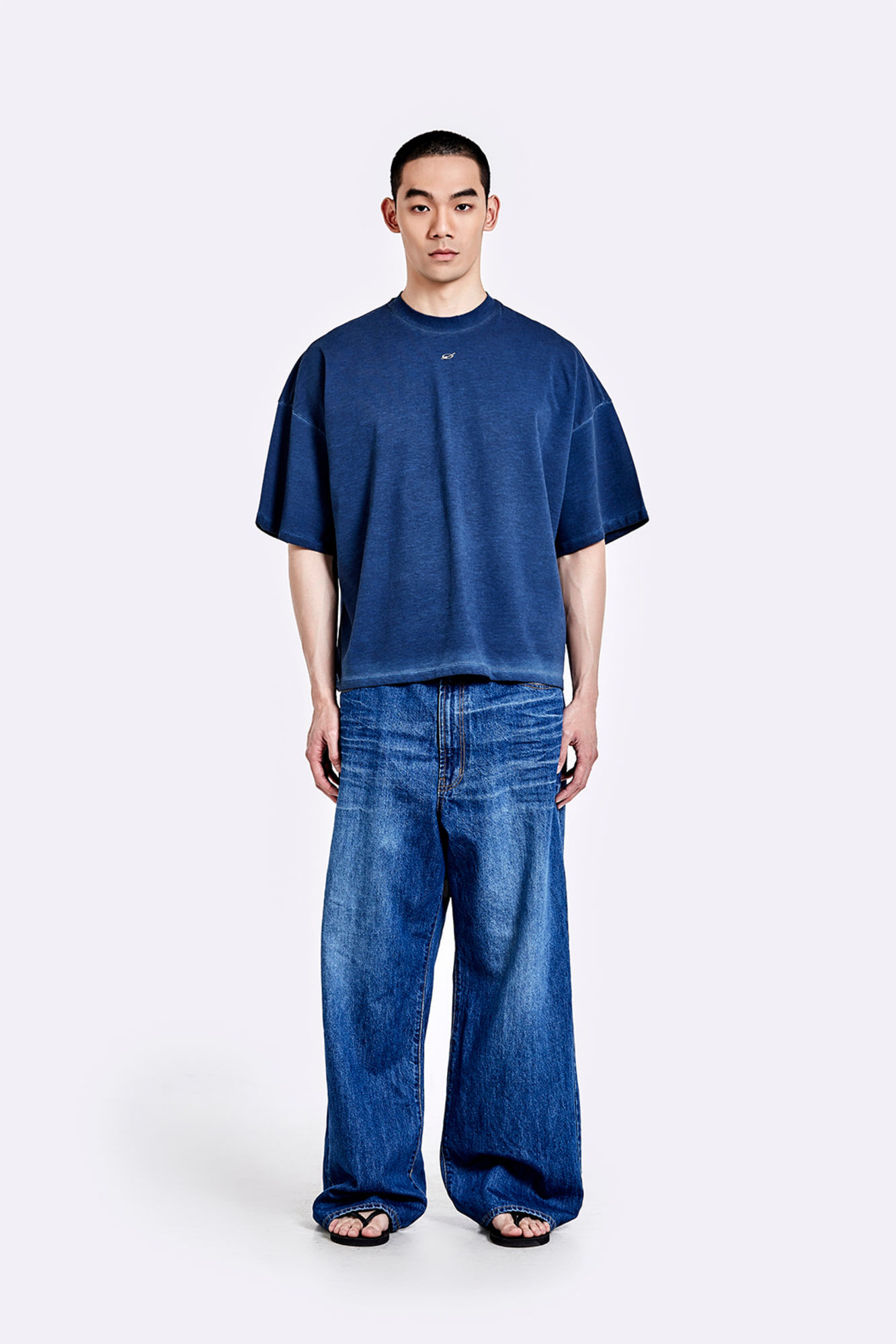 Oversized denim pants - Deep blue