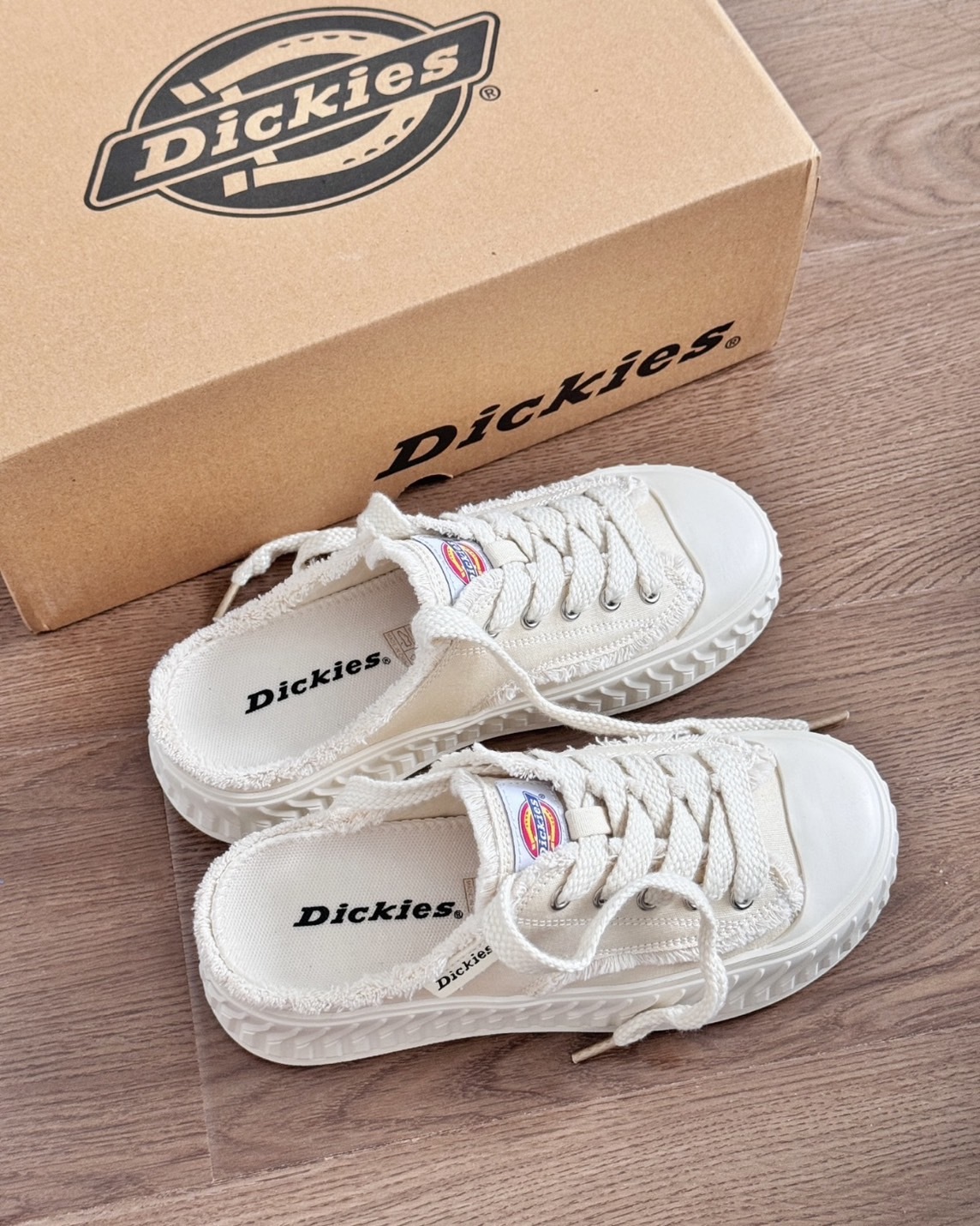 【現貨】Dickies 厚底 增高 餅乾 解構 輪胎底 帆布鞋 半拖 懶人鞋 2色