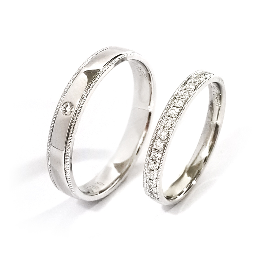 PT950鉑金天然鑽石結婚戒指