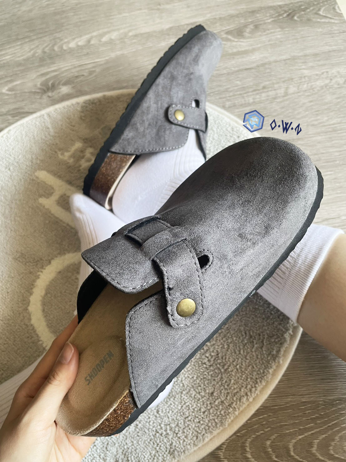 【OWN】SHOOPEN 勃肯鞋 懶人鞋 休閒 麂皮 懶人拖 穆勒 MULE 不分男女 黑色 灰色 駝色 咖啡色 卡其 HPCV4FA401