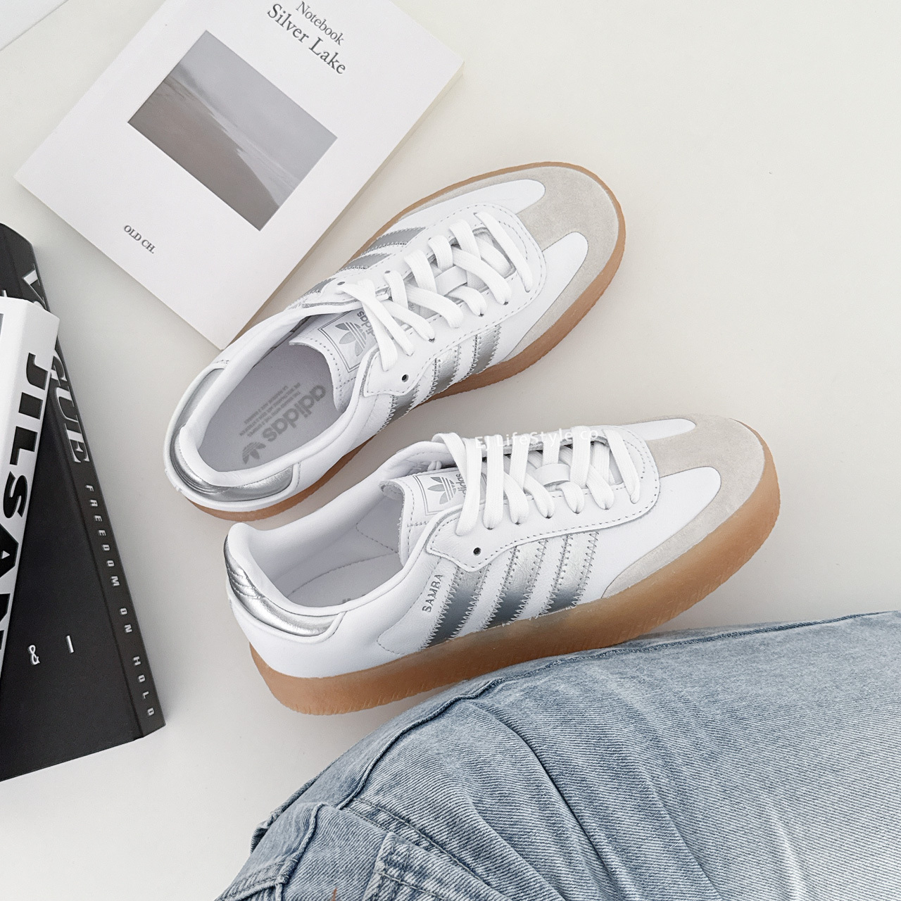 ADIDAS SAMBAE 白銀 灰銀 亮銀 焦糖底 厚底 增高 女鞋 JQ8412 / 調貨