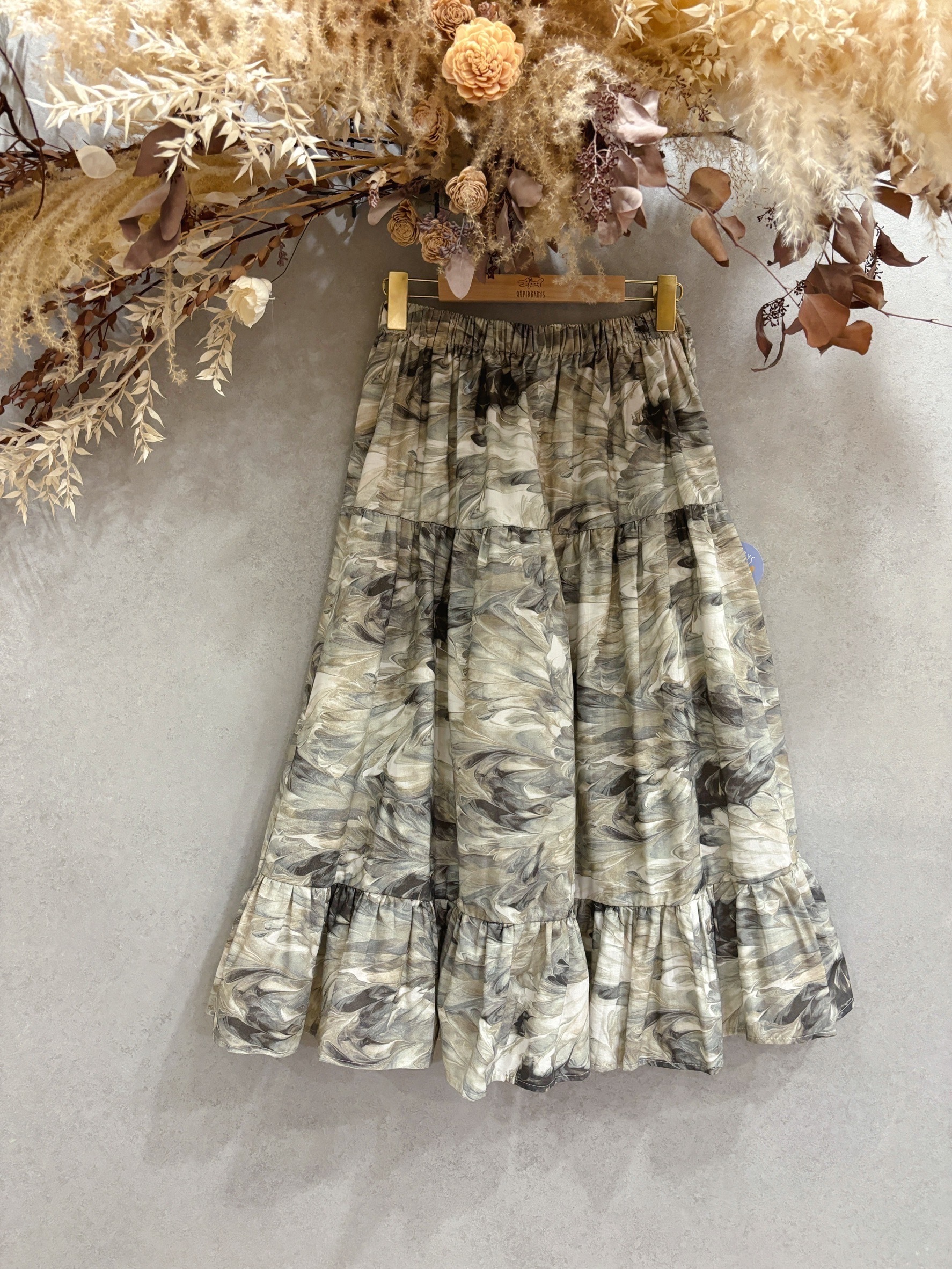 灰色漣漪 媽咪蛋糕長裙