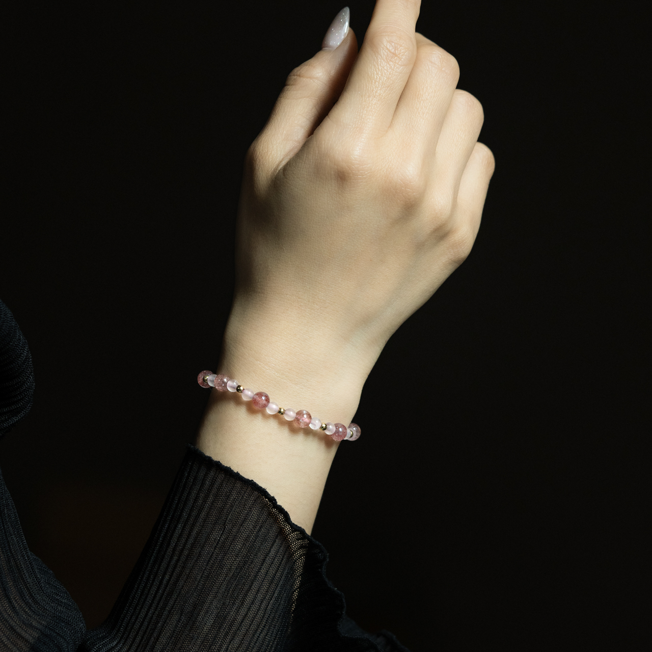 美神｜草莓晶粉晶手鍊 C1702