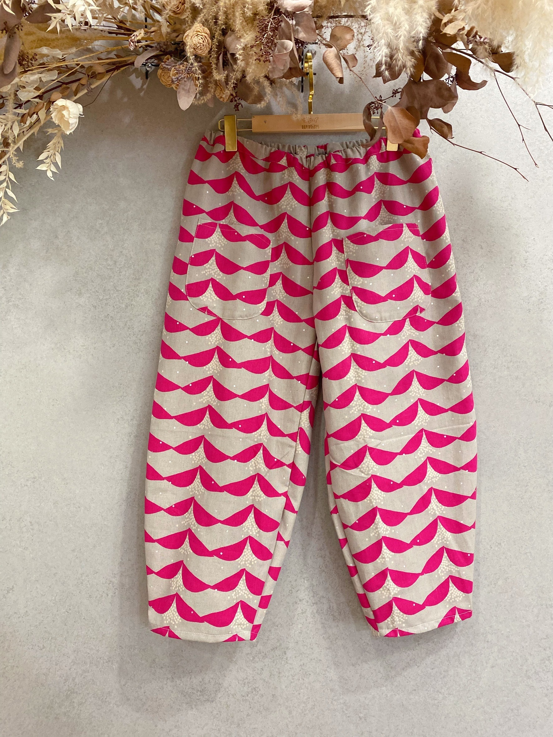 燙銀粉波浪 媽咪農夫褲