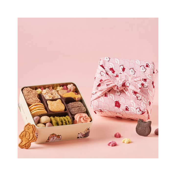 公益禮盒｜【猫猫風呂敷】鐵盒餅乾