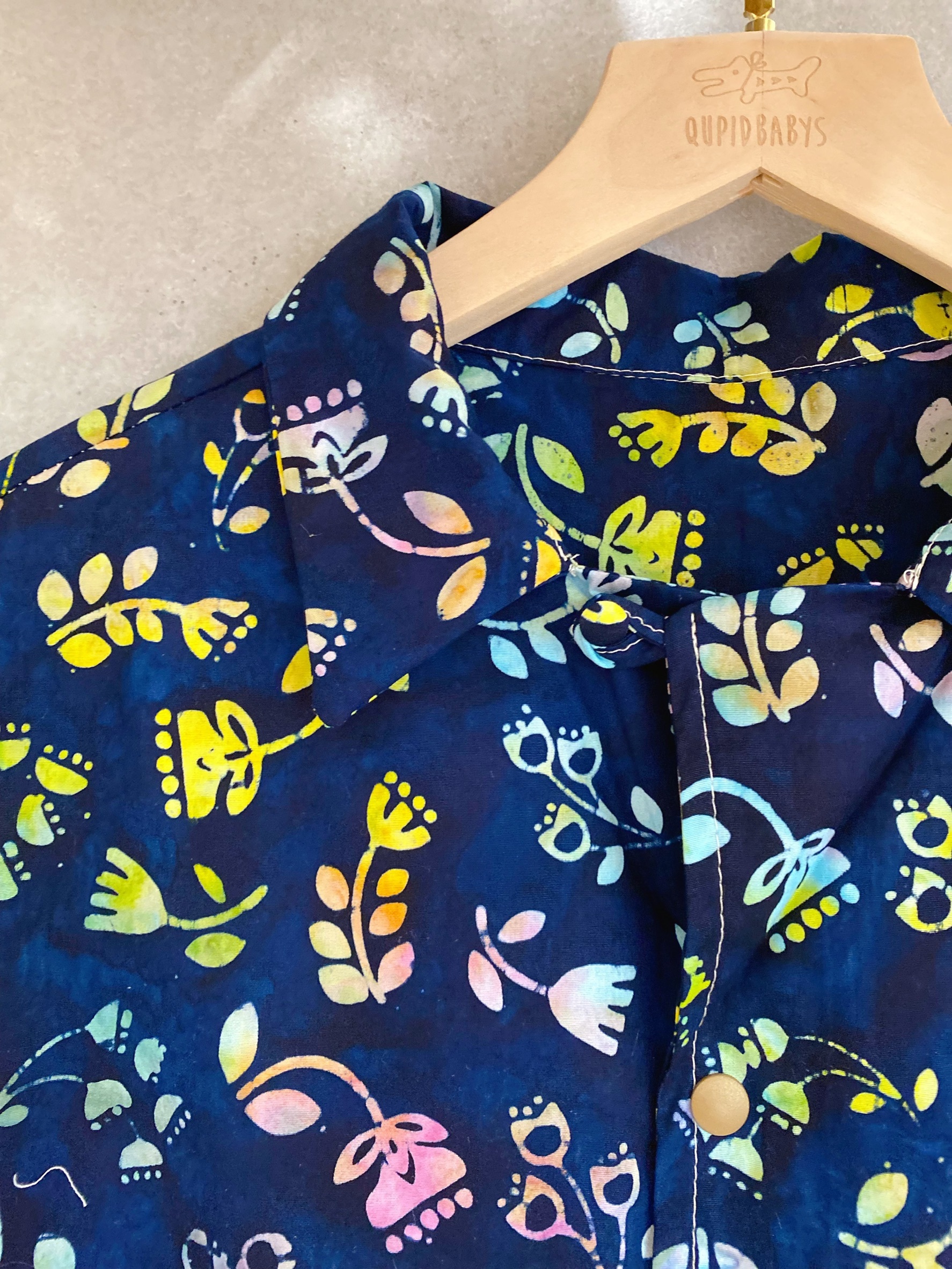 蠟染彩葉 爸比古巴襯衫(M)