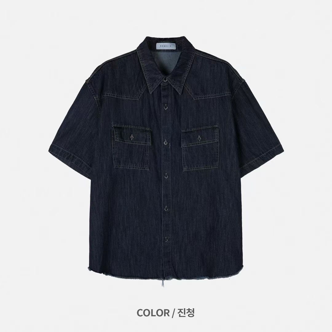 淨色牛仔短袖恤衫 REMAIN-011S