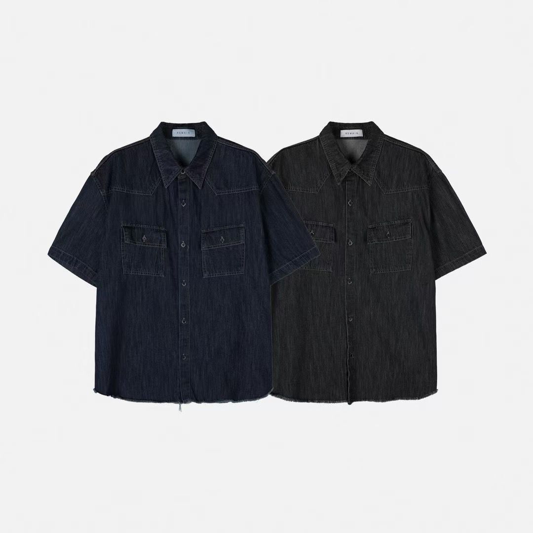 淨色牛仔短袖恤衫 REMAIN-011S