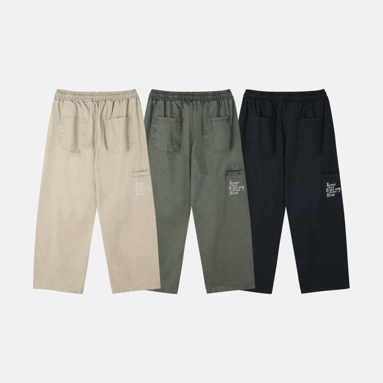 洗水英文字鬆身褲 REMAIN-017P