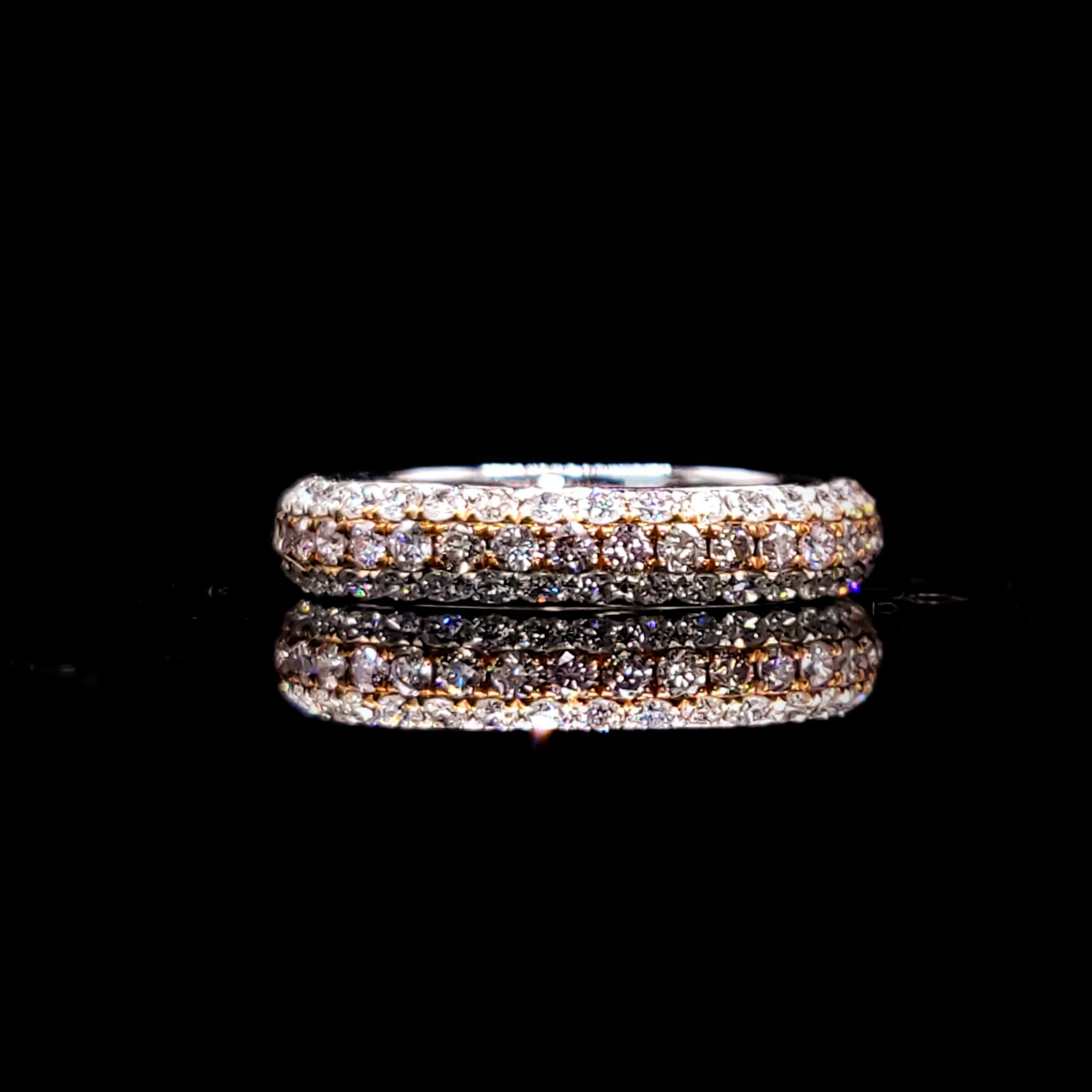 18K Gold 1.36ct Light Pink Diamond and Diamond Ring