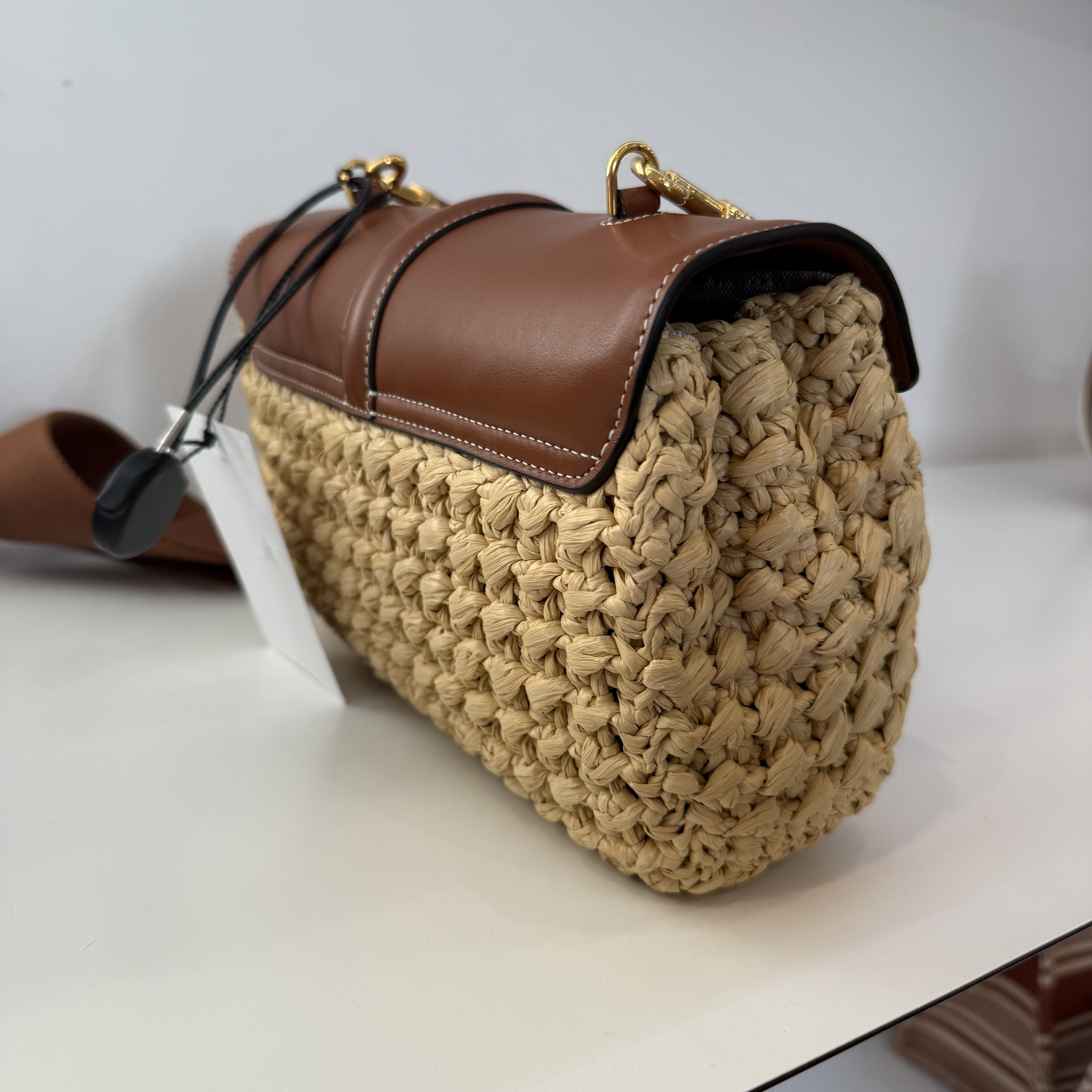 Celine bag Raffia Effect Textile & Calfskin crossbody Bag