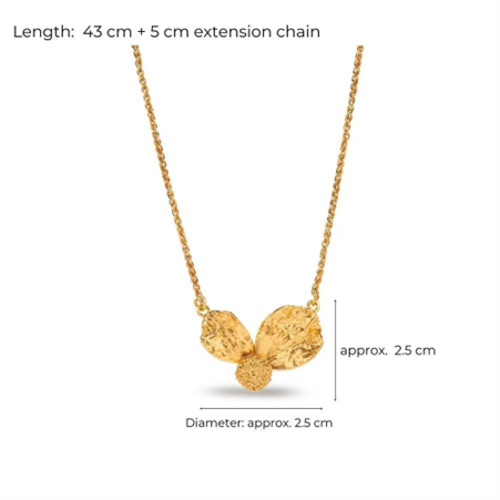 1TA0524-020 THALLO Nymphe Poppy Necklace Layer 24K Gold Vermeil On Sterling Silver #s759b (A-LX-E)