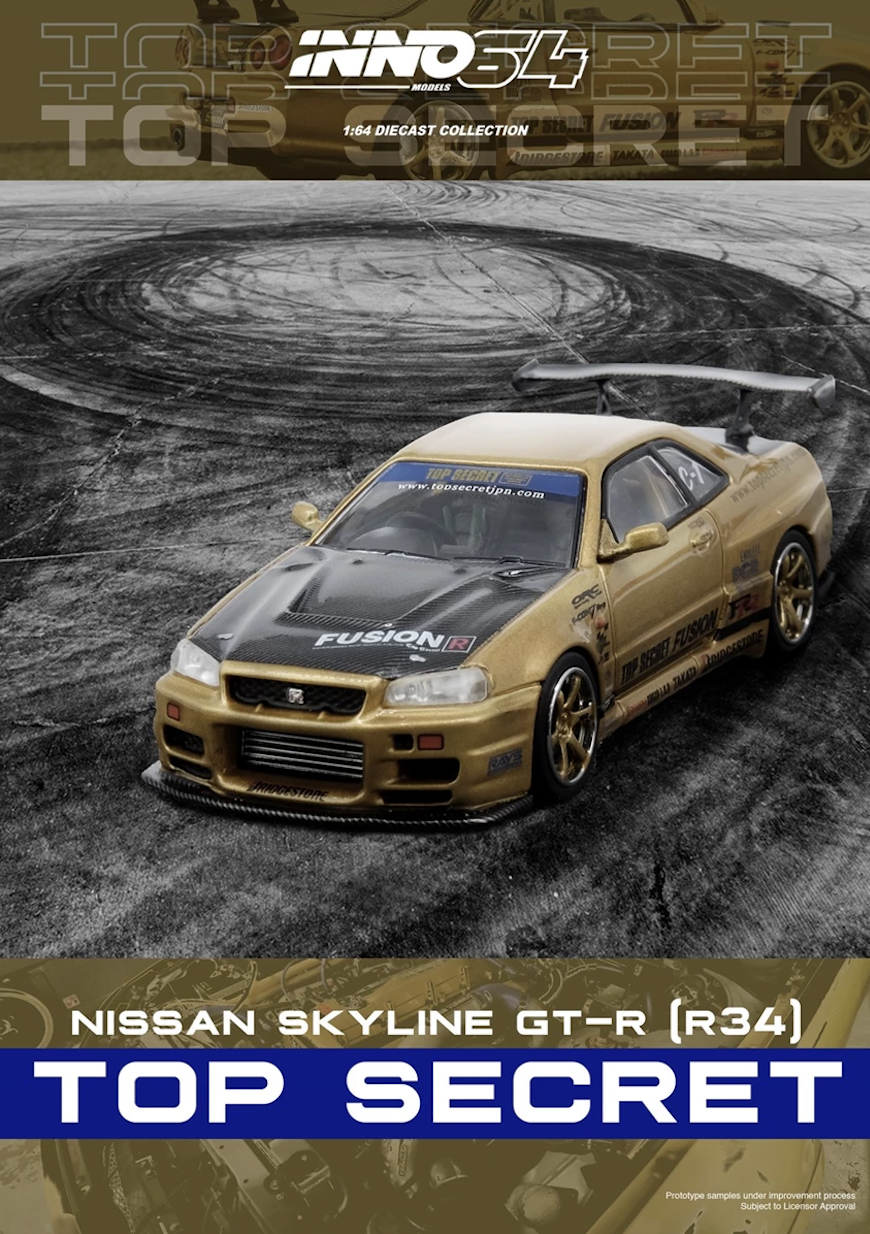 【預訂】INNO64 Secret R34 GT-R Gold