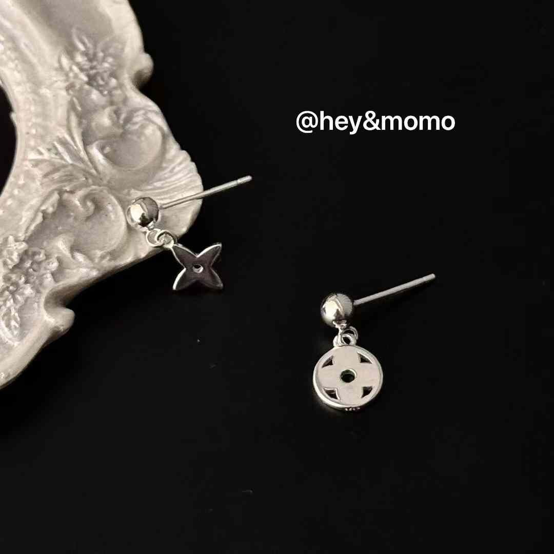 HM4305 925銀簡約四葉草與花圈耳環