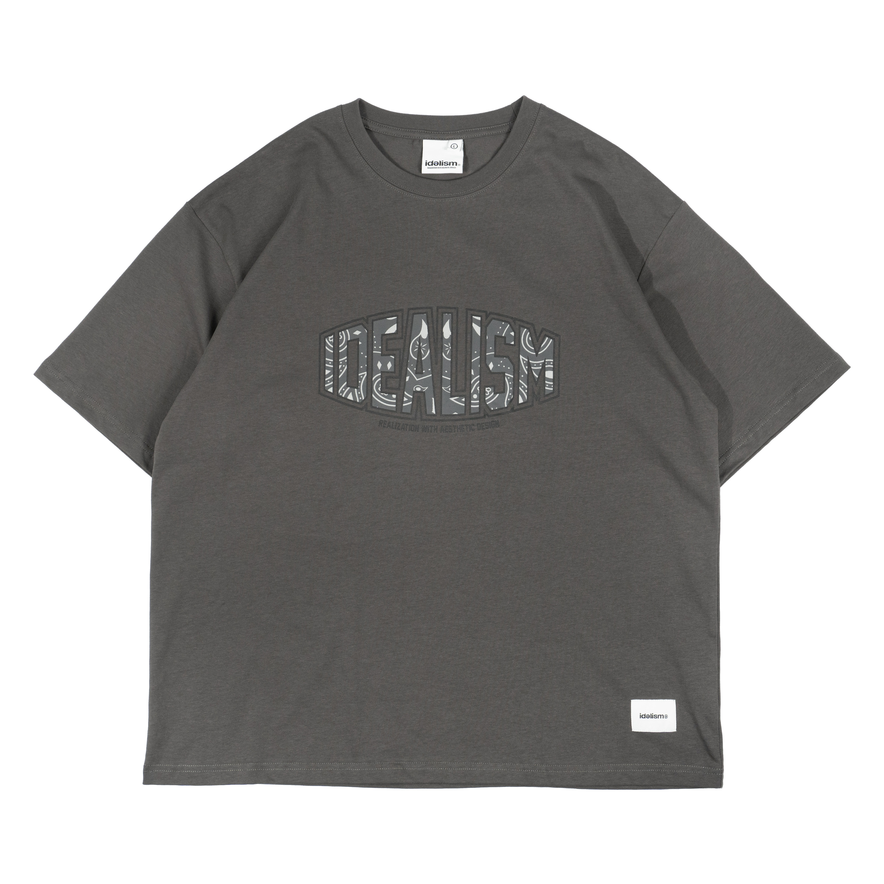 idealism｜ID25012 – Paisley Tee (Dark Gray/Orange/White)