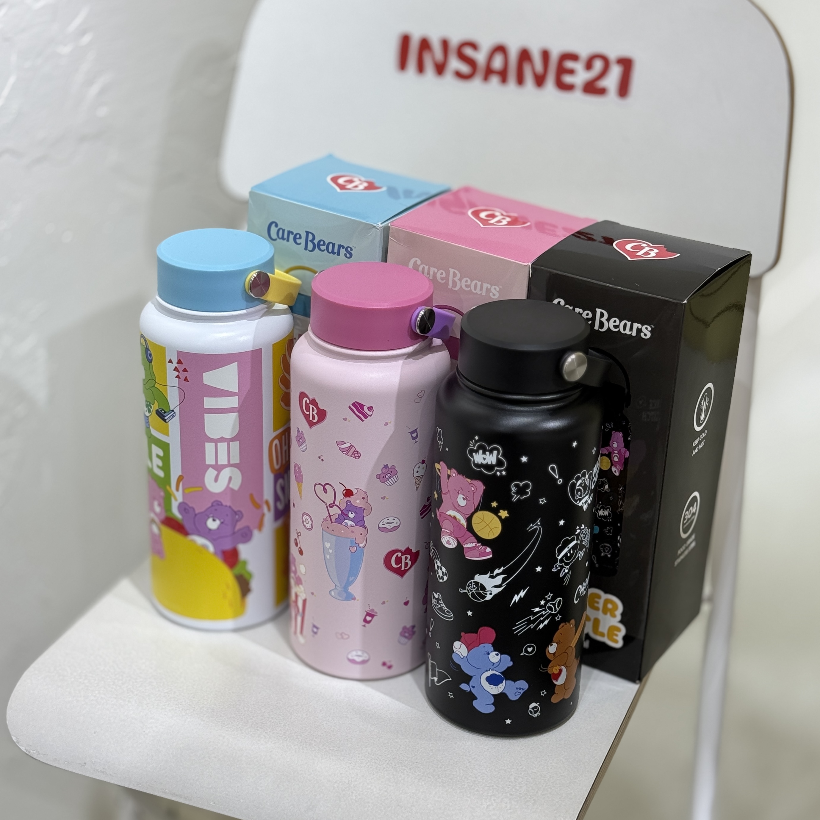 CARE BEARS 彩虹熊 1000ML 保溫杯 大容量 手提