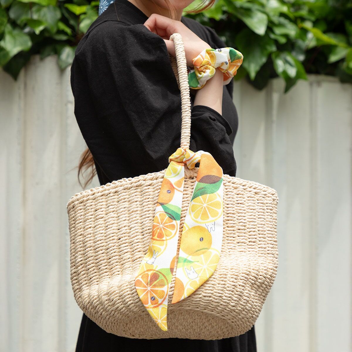 絲巾髮圈蝴蝶結 龍貓 甜橙