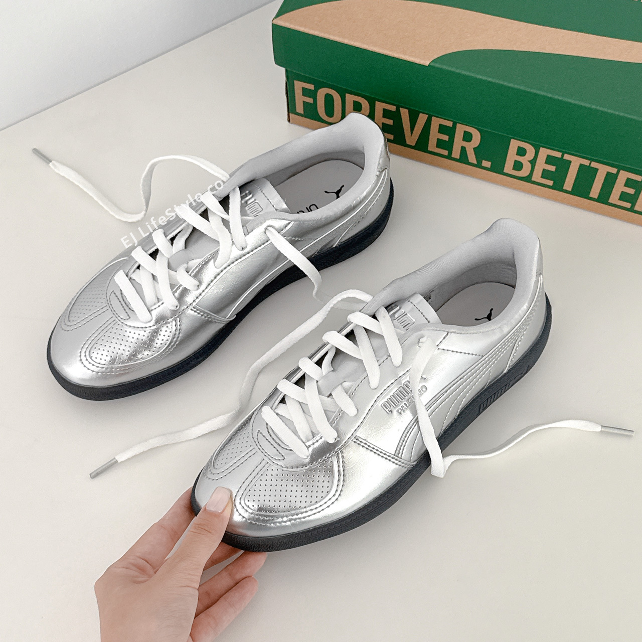 PUMA PALERMO ASTRO ESCAPE 液態銀 亮銀 膠底 女鞋 400450-01 / 預購