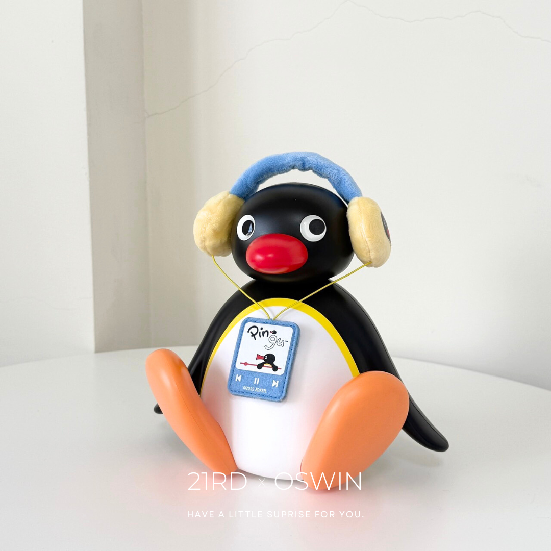 企鵝家族 PINGU 戴耳機 搖頭音響 公仔