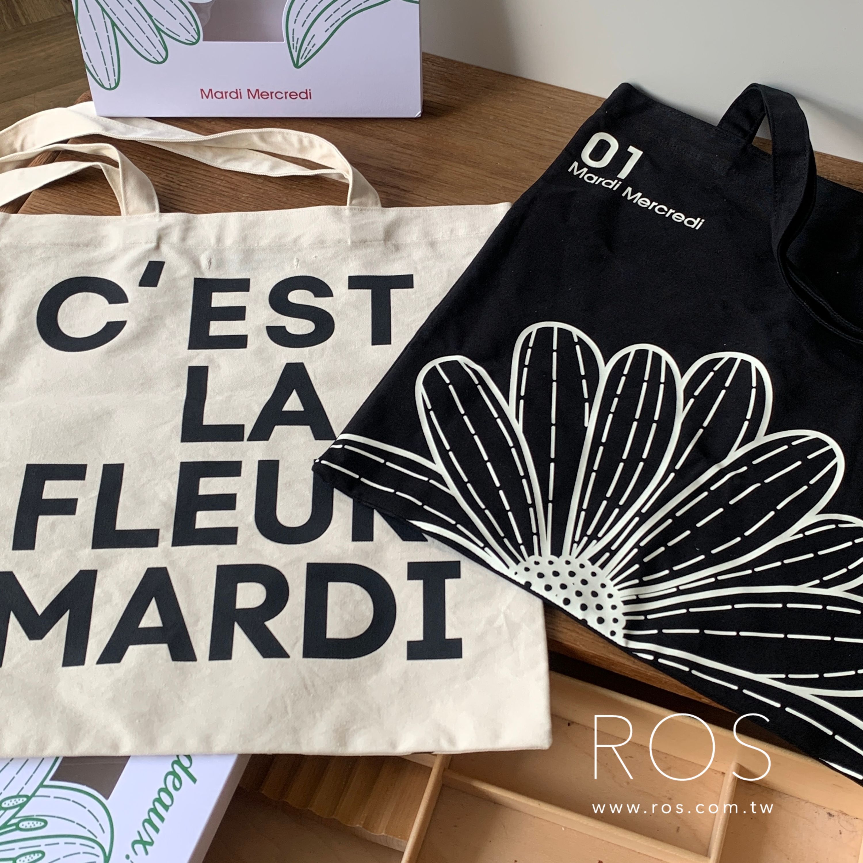 Mardi Mercredi 小雛菊帆布袋 (2colors)