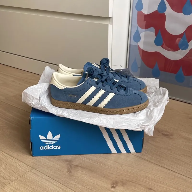ADIDAS STADT 霧霾藍 深藍 奶油色 米白 焦糖底 男女鞋