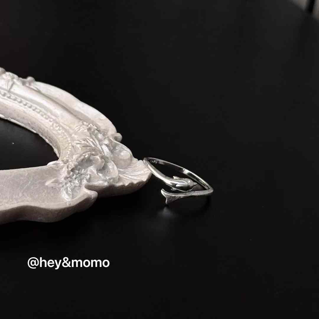 HM4321 925銀幸運海豚造型個性戒指