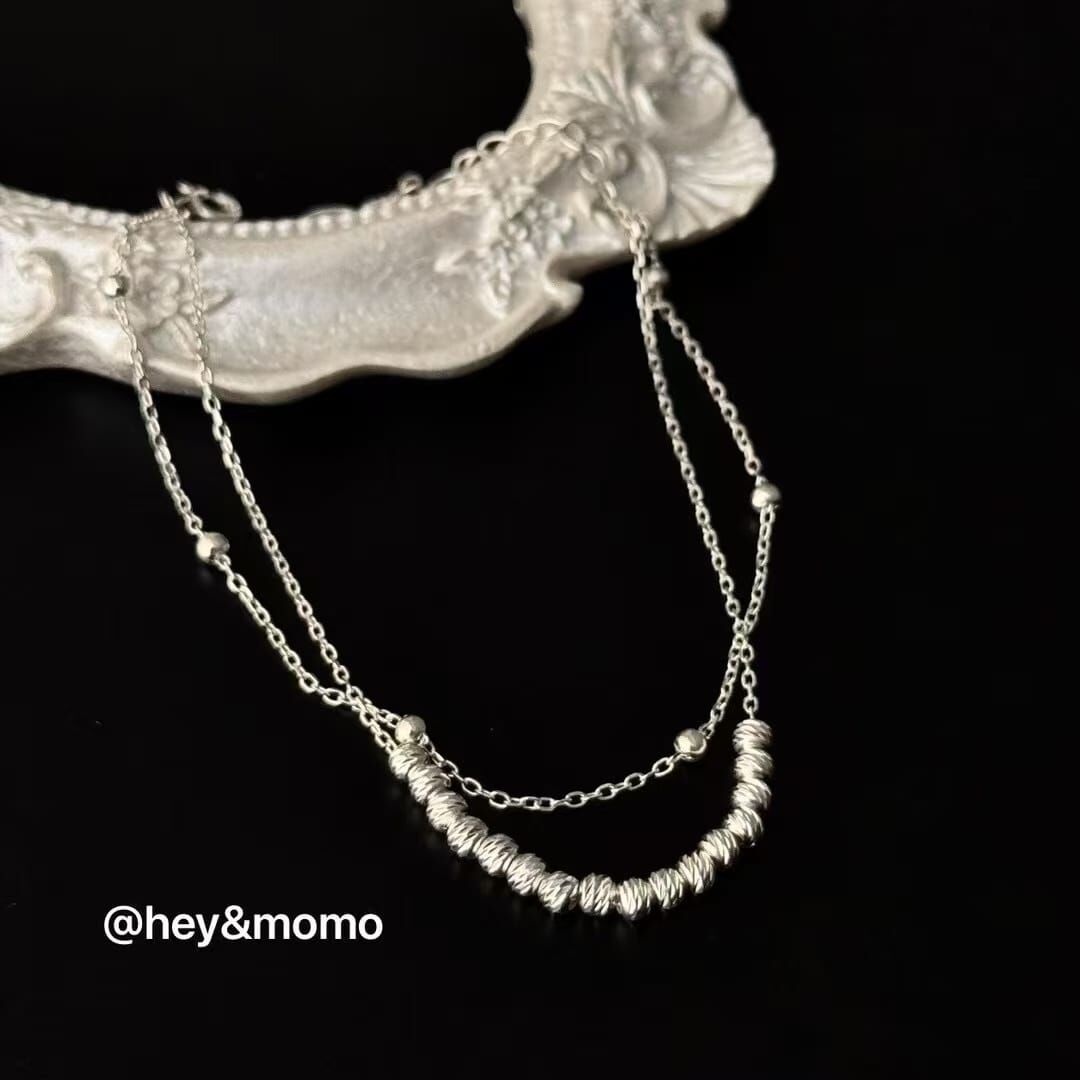 HM4324 925銀超閃銀球雙層手鍊