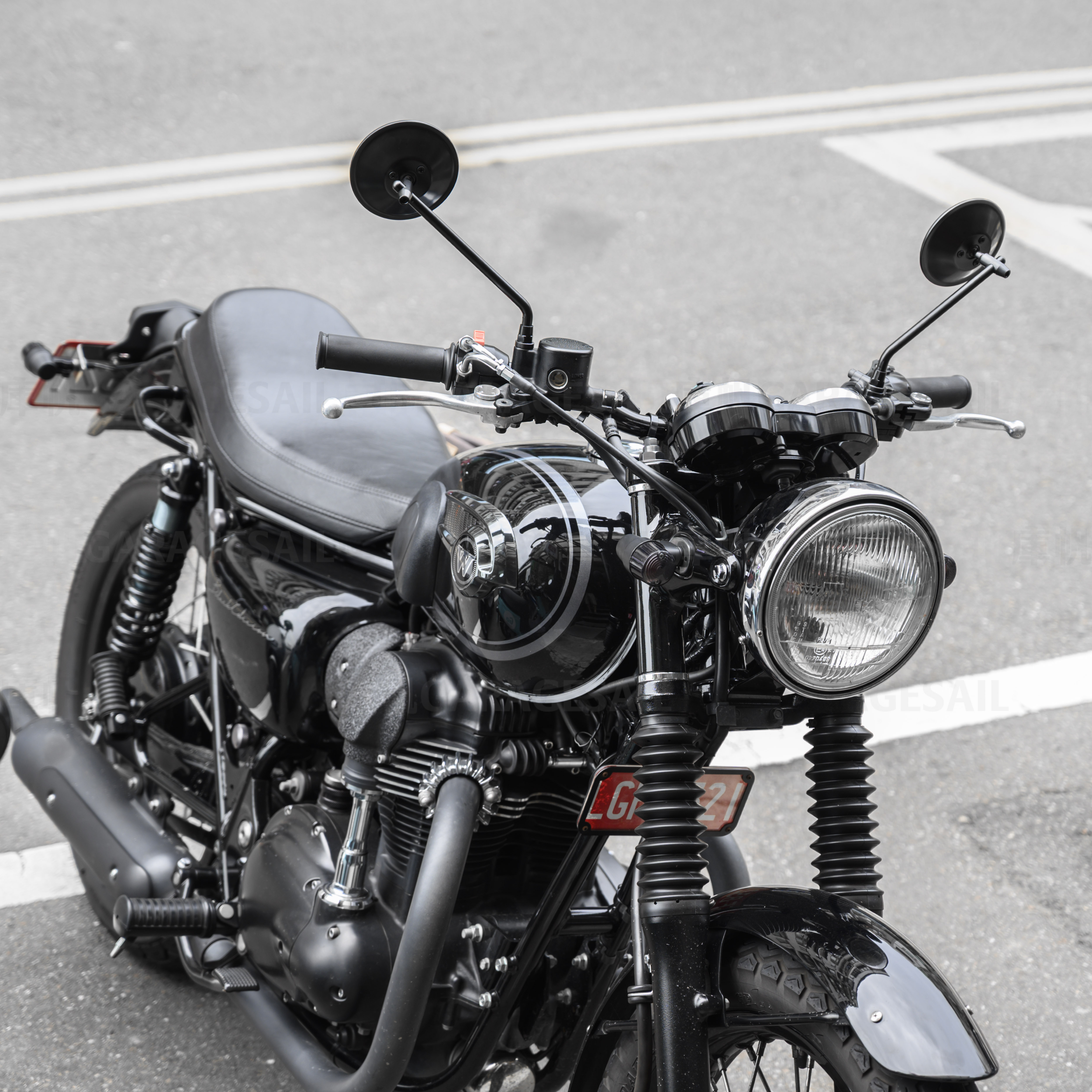 10mm正反牙 一般位置 後照鏡 4吋圓 黑