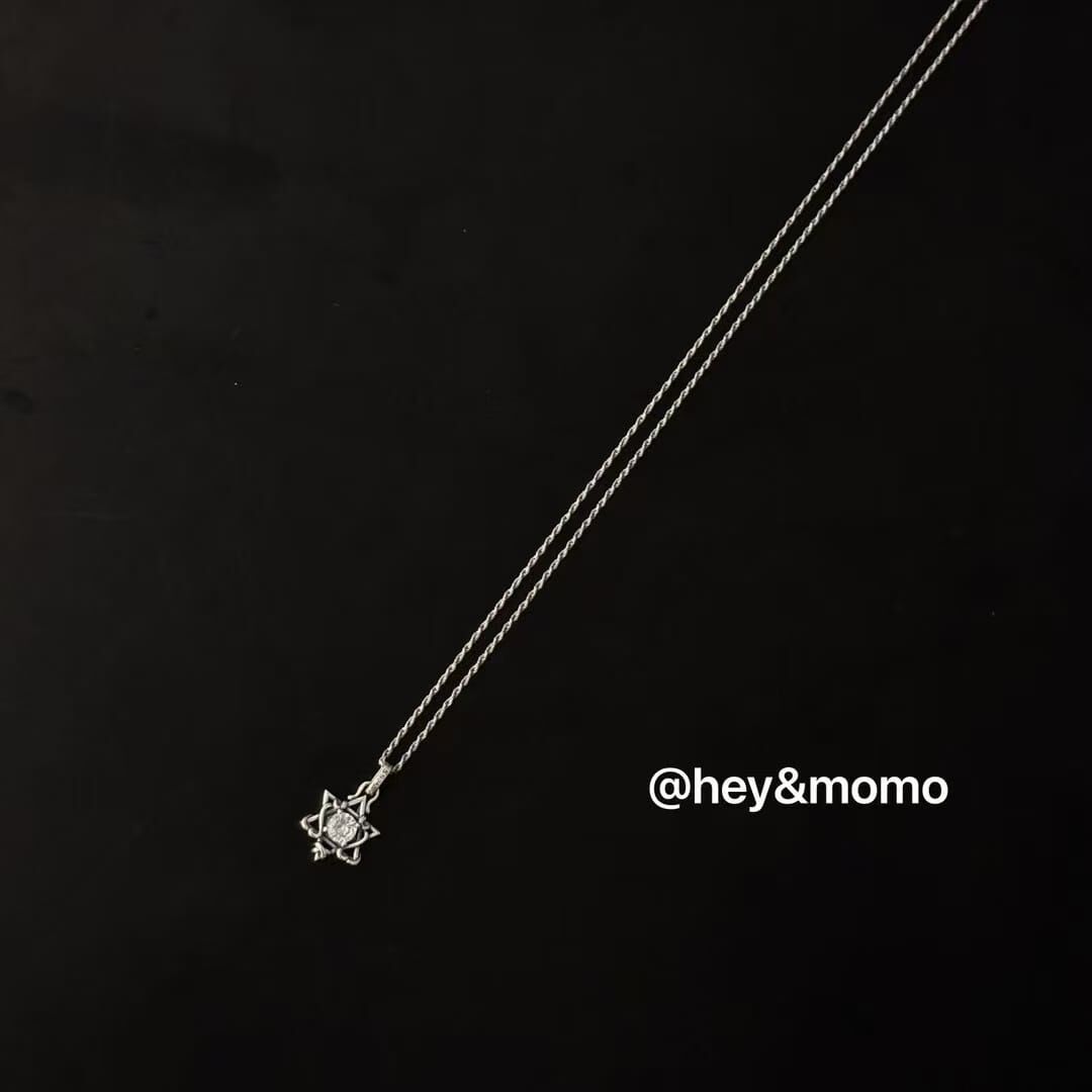 HM4381 925銀六芒星吊墜長版項鍊