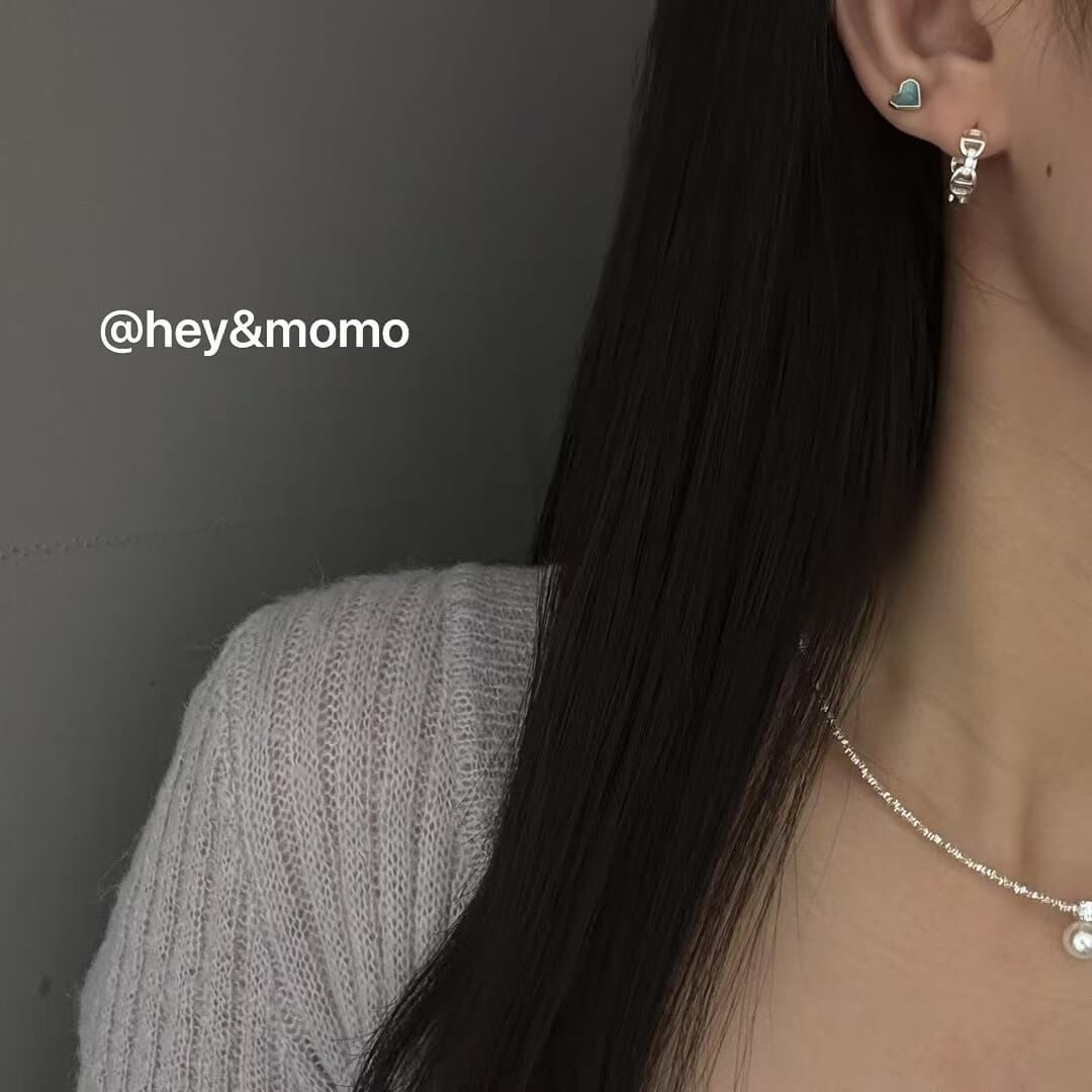 HM4334 925銀微鑲鑽滿圈豬鼻造型耳圈