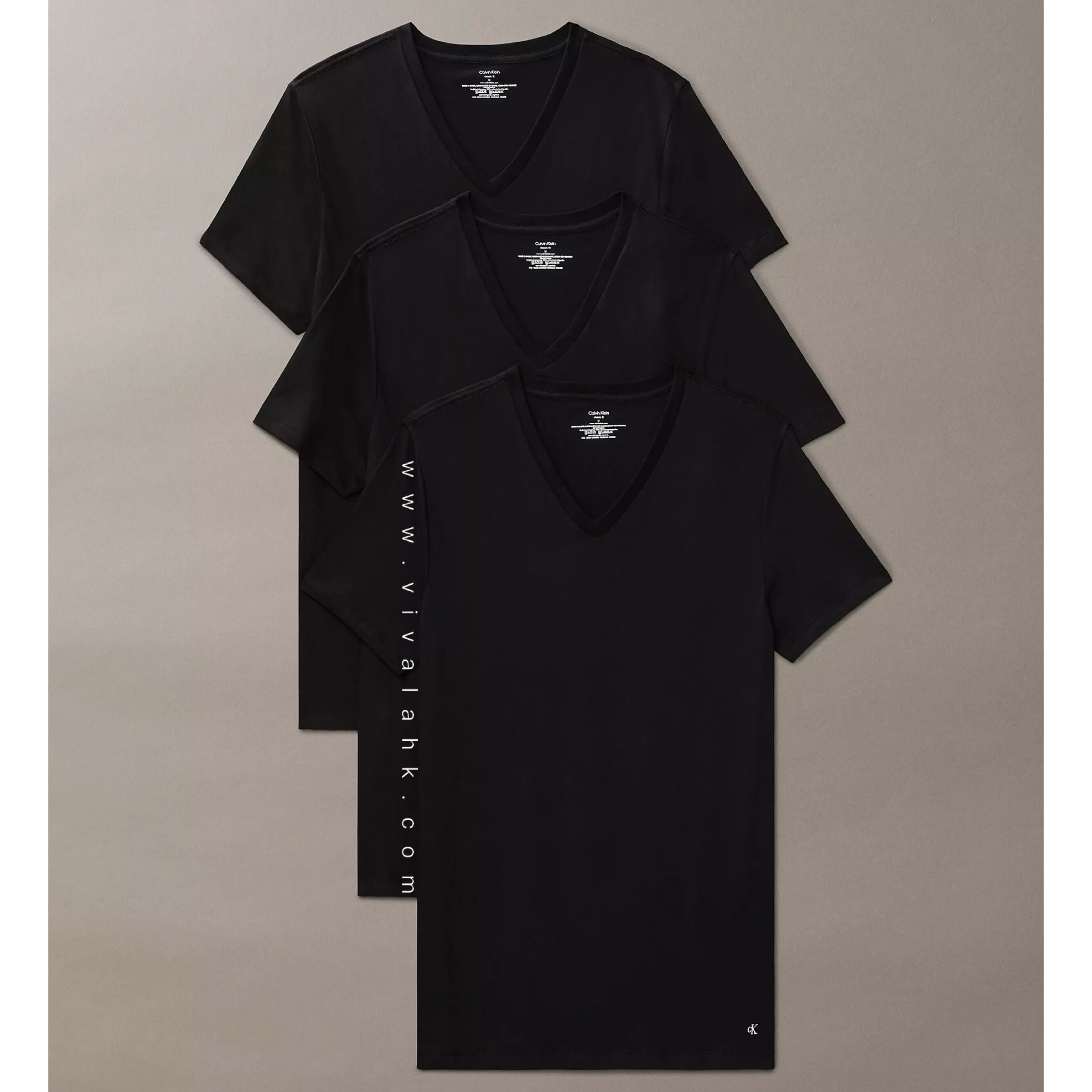 Calvin Klein - 全棉 經典 男裝 V領 T-Shirt (3件裝)