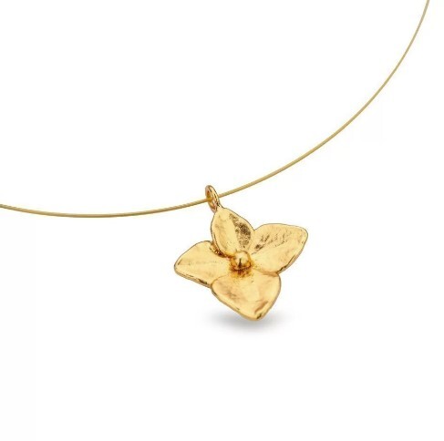1TA0524-089 [THALLO] Petals Hydrangea Pendant Steelwire 24K Gold Vermeil on Sterling Silver #s725b (A-LX-E)