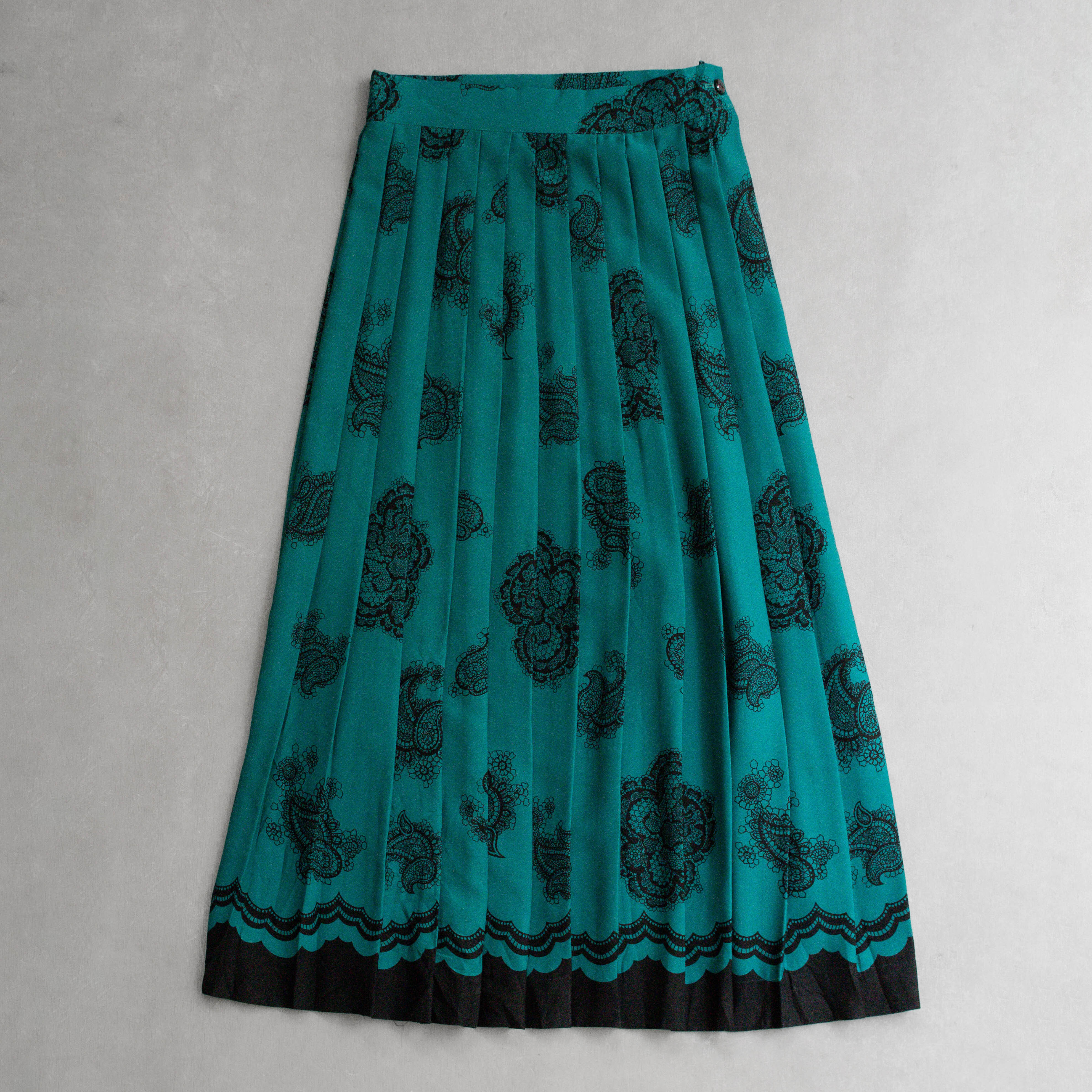VINTAGE PLEATED SKIRTS 美國製 綠色 變形蟲 百摺 長裙 裙子