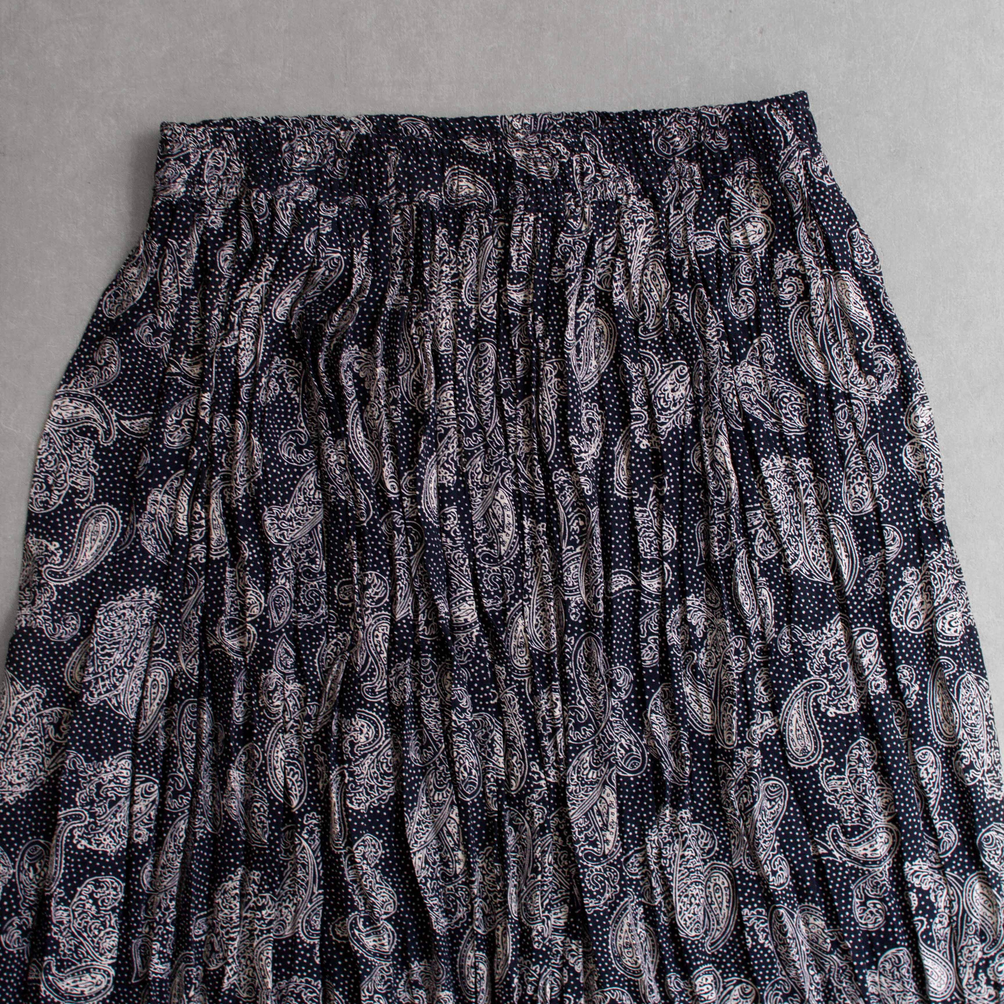 VINTAGE PLEATED SKIRTS 美國製 深藍 變形蟲 鬆緊 百摺 長裙 裙子