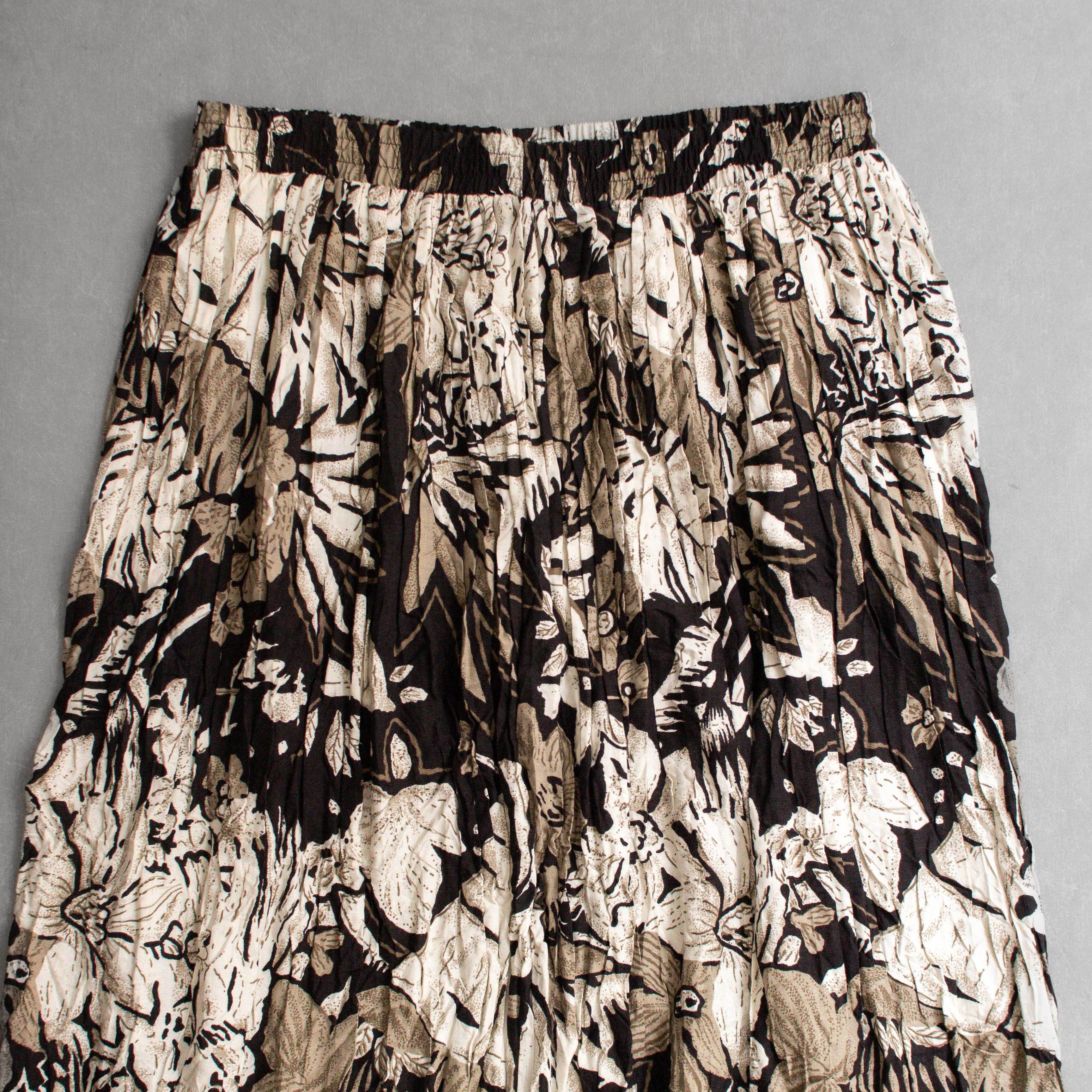 VINTAGE PLEATED SKIRTS 美國 夏威夷 印花 嫘縈 百摺 長裙 裙子