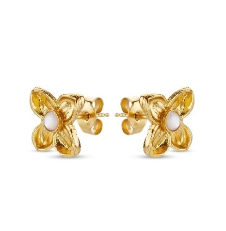 1TA0524-093 THALLO Artemis Earrings Mini Studs 24K Gold Vermeil on Sterling Silver Mop #s333b (A-SK-E)